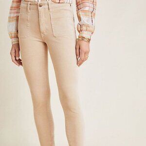 Anthropologie Pilcro High Rise Skinny Patch Pocket Cord Pants Tan